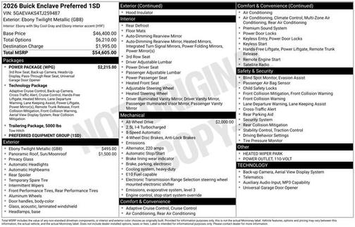 Ebony Twilight Metallic 2026 Buick Enclave Preferred