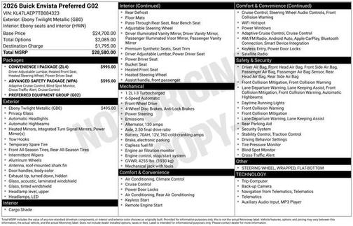Ebony Twilight Metallic 2026 Buick Envista Preferred
