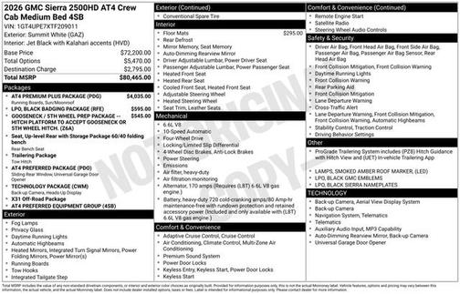 Summit White 2026 GMC Sierra 2500 AT4