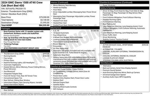 Thunderstorm Gray 2024 GMC Sierra 1500 AT4X