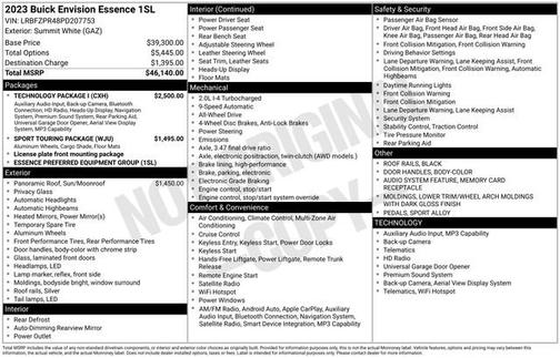 Summit White 2023 Buick Envision Essence