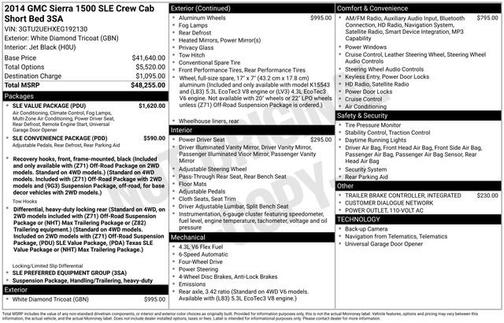 White Diamond Pearl 2014 GMC Sierra 1500 SLE