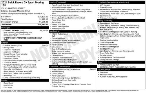 Cinnabar Metallic 2024 Buick Encore GX Sport Touring