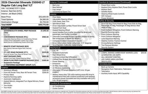 Red Hot 2026 Chevrolet Silverado 2500 LT