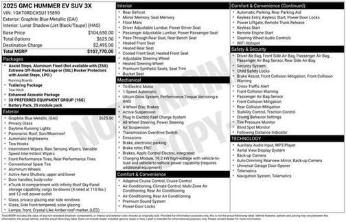 Graphite Blue Metallic 2025 GMC HUMMER EV SUV 3X