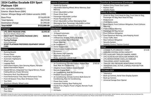 Black Raven 2024 Cadillac Escalade ESV 4WD Sport Platinum