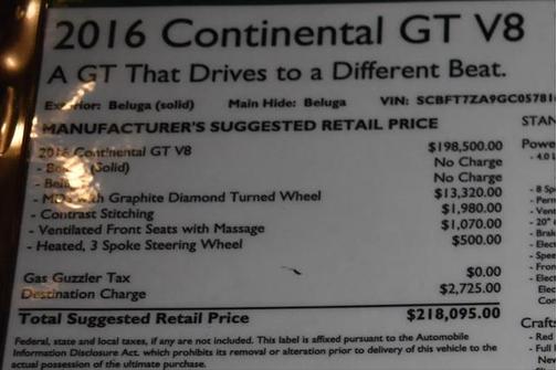 2016 Bentley Continental GT V8