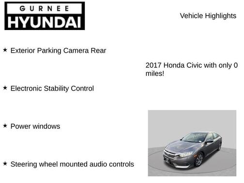 Modern Steel Metallic 2017 Honda Civic EX