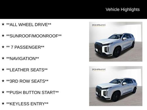 2025 Hyundai PALISADE Calligraphy Night Edition