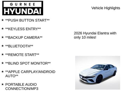 White 2026 Hyundai ELANTRA SEL Sport