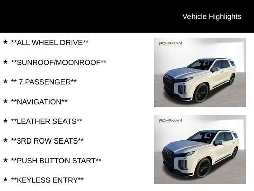 2025 Hyundai PALISADE Calligraphy Night Edition
