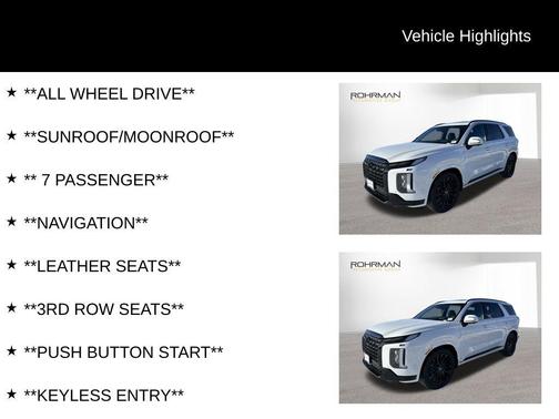 2025 Hyundai PALISADE Calligraphy Night Edition