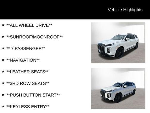 2025 Hyundai PALISADE Calligraphy Night Edition