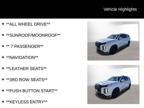 2025 Hyundai PALISADE Calligraphy Night Edition