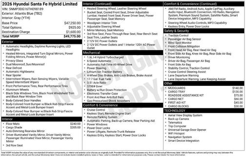 2026 Hyundai SANTA FE HEV Limited