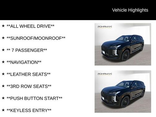 2025 Hyundai PALISADE Calligraphy Night Edition