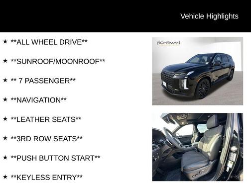 2025 Hyundai PALISADE Calligraphy Night Edition