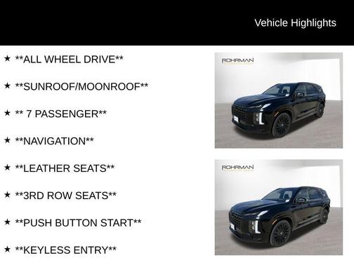 2025 Hyundai PALISADE Calligraphy Night Edition
