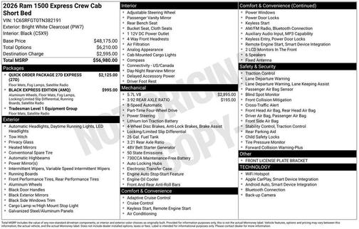 Bright White Clearcoat 2026 RAM 1500 Express
