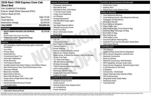 Bright White Clearcoat 2026 RAM 1500 Express