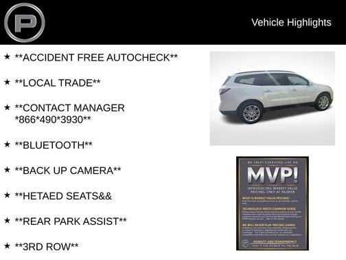 White Diamond Clearcoat 2015 Chevrolet Traverse 1LT