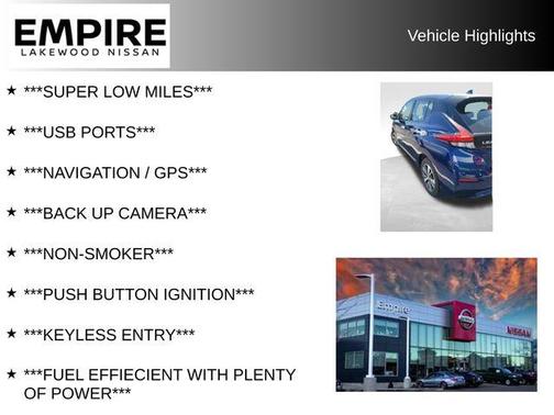 Deep Blue Pearl 2020 Nissan Leaf S PLUS