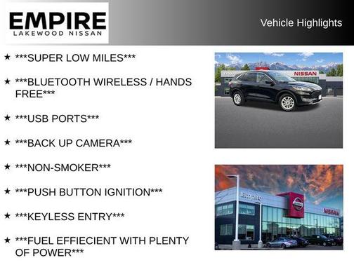 Black Metallic 2020 Ford Escape SE
