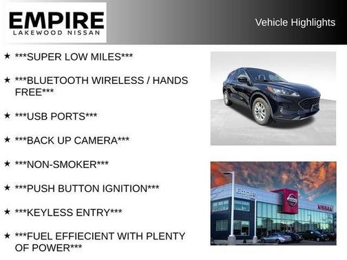 Black Metallic 2020 Ford Escape SE