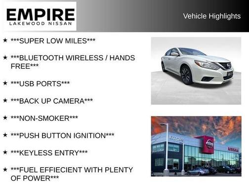 Pearl White 2017 Nissan Altima 2.5 SV