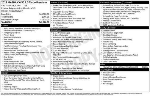 Polymetal Gray Metallic 2023 Mazda CX-50 2.5 Turbo Premium Package