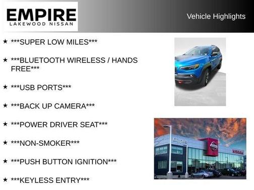 Hydro Blue Pearlcoat 2019 Jeep Cherokee Trailhawk