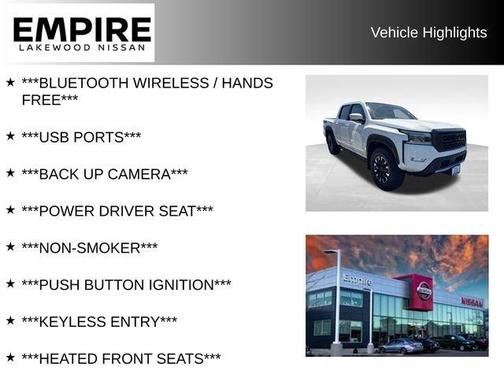 Glacier White 2023 Nissan Frontier PRO-4X