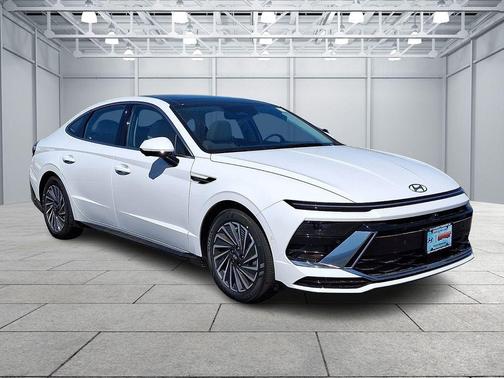Serenity White 2026 Hyundai SONATA Hybrid Limited Sedan