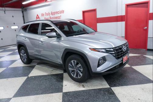 Shimmering Silver 2023 Hyundai TUCSON Hybrid Blue