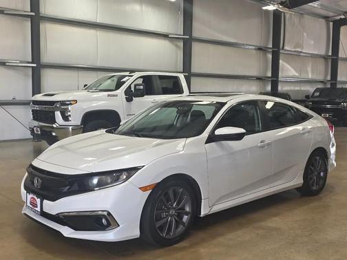 Platinum White Pearl 2020 Honda Civic EX Sedan