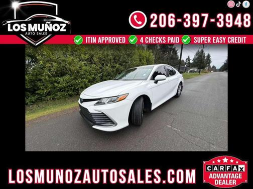 White 2023 Toyota Camry Hybrid LE