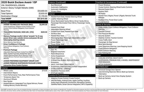 2020 Buick Enclave Avenir