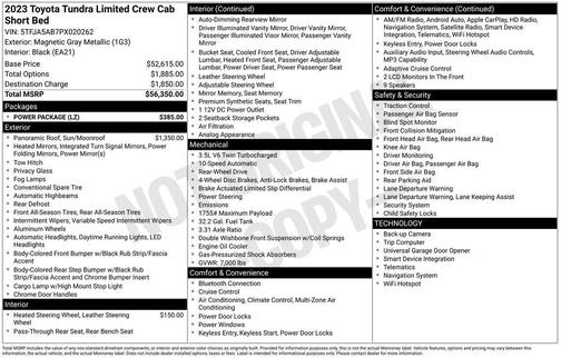 Gray 2023 Toyota Tundra Limited