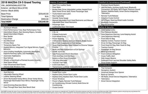 Jet Black Mica 2018 Mazda CX-5 Grand Touring