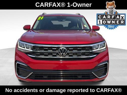 Aurora Red Metallic 2021 Volkswagen Atlas 3.6 SE w/ Technology R-Line