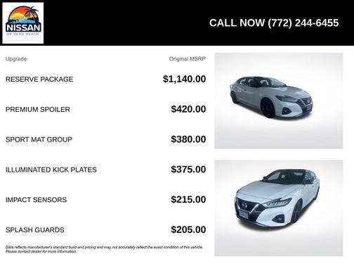 White 2019 Nissan Maxima 3.5 Platinum
