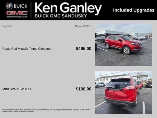 Rapid Red Metallic Tinted Clearcoat 2024 Ford Edge Titanium