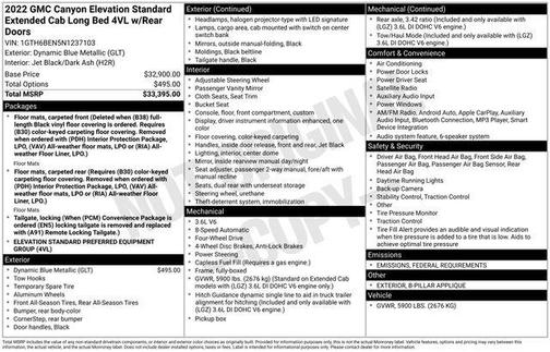 2022 GMC Canyon Elevation Standard
