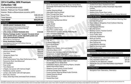 2014 Cadillac SRX Premium Collection