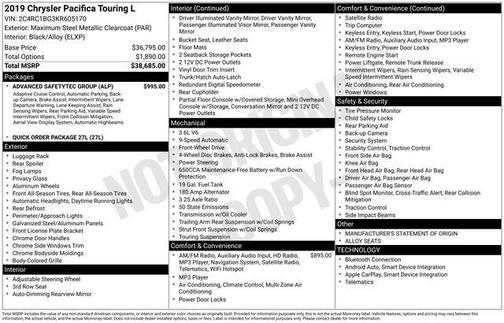 2019 Chrysler Pacifica Touring L