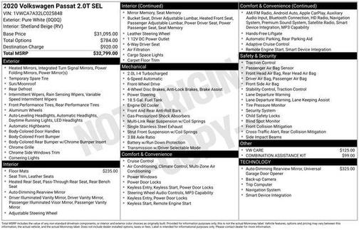2020 Volkswagen Passat 2.0T SE