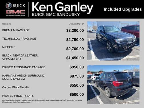 Carbon Black Metallic 2016 BMW X3 xDrive28i