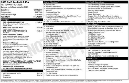 Light Stone Metallic 2023 GMC Acadia AWD SLT