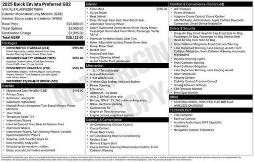 Moonstone Gray Metallic 2025 Buick Envista Preferred FWD