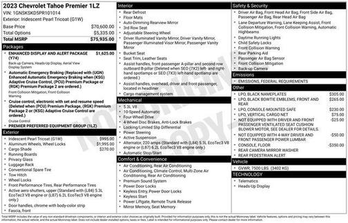 2023 Chevrolet Tahoe Premier